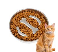 Bol anti-faim pour chiens, bol en acier inoxydable pour ralentir l'alimentation, base antidérapante pour la maison extérieure intérieure