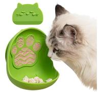 Bol Anti-glouton pour Chat avec spatule et ventouse pour alimentation | Gamelle anti-glouton de chat pour chiot petit moyen grand maison salon balcon carrelage verre mur sol