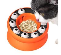 Bol Anti-Glouton pour Chat - Bol Puzzle Tournant pour Chat,Accessoire Ludique pour Nourriture Sèche Contre L'ennui des Chats Goinfreurs pour Maison Voyage Salon Extérieur