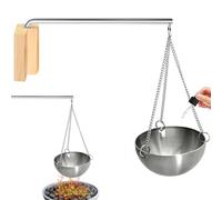 Bol aromatique pour sauna, 12 cm, 350 ml, en acier inoxydable, avec chaîne et accessoires, support à suspendre, bol rond, tasse à huile essentielle pour sauna et spa