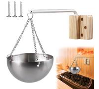 Bol aromatique pour Sauna GOEDCH : Sauna en Acier Inoxydable, Bol aromatique pour Sauna, Bol évaporateur de 350 ML avec Bras pivotant, diffuseur d'huiles essentielles pour Sauna et Sauna Infrarouge