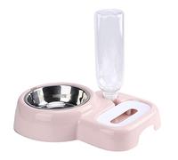 Bol Automatique pour Animal de Compagnie, Bol d'eau à Double Usage, Fontaine à Boire pour Petits Chiens et Chats, en Plastique Blanc Vert Rose (Rose)