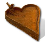 Bol bain d'oiseau coeur amour bain fer décoration jardin style antique love