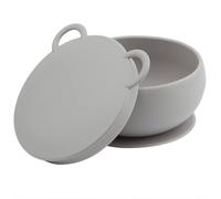 Bol bébé avec ventouse et couvercle en silicone gris TU