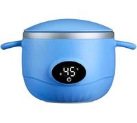 Bol Bebe Chauffe Petit Pot Nomade en Acier Inoxydable 316 - Pot Bebe Repas à Température Constante 45℃, Rechargeable USB, Portable, Étanche, 500ml (Bleu)