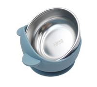 Bol Bébé Ventouse - Bols Ventouse Sécurité Enfant Silicone Anti-Renversement,avec Plat Intérieur en Acier Inoxydable pour Entraînement à la Préhension, pour en Voyage, Dîner et Collation
