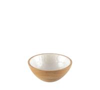 Bol blanc nacre en bois manguier 18cm