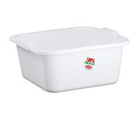 Bol carré 7l 30x30x14cm plastique PP vaisselle bain pieds Blanc