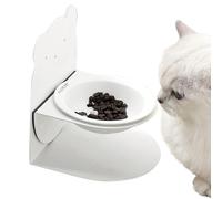 Bol Céramique pour Chat - Bol Alimentateur pour Chat Nourriture Céramique - Support Réglable en Hauteur pour Repas en Extérieur Et Intérieur