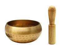 Bol Chantant Bouddhiste en Cuivre, Instrument de Contemplation Apaisant | Relaxation Portable, Usage Spirituel et Vacances, Finition Dorée, Vibrations pour Corps et Esprit