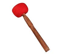Bol chantant bouddhiste fait à la main en feutre de laine avec manche en bois rouge 23 cm/28 cm Bol chantant tibétain bouddhiste pour créer un beau son paisible