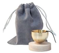 Bol Chantant De Méditation - Bol De Pleine Conscience En Laiton, Cloche De Méditation De Yoga Apaisante | Léger Avec Base En Bois Pour Studio De Relaxation Voyage Maison Salon Chambre À Coucher