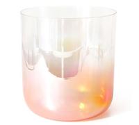 Bol chantant en cristal, Bol chantant en cristal d'alchimie, bol chakra en quartz 432 Hz de 7 pouces, bol chantant orange transparent(B Note)