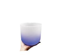 Bol chantant en cristal Bol chantant en cristal de Quartz givré, 432hz/440hz, 7 pouces, Note A, demi-couleur dégradée, Chakra, guérison sonore(440hz B)