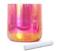 Bol chantant en cristal, Bols chantants en cristal 6-8 pouces 9 pièces avec percuteur acrylique et joint torique for la méditation du yoga(440Hz,7 inch A Note)