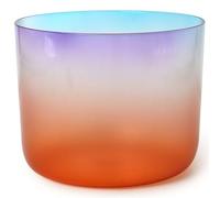 Bol chantant en cristal coloré 440 Hz 15,2 cm avec maillet en daim et joint torique, bol sonore en quartz transparent for chakra du plexus solaire for yoga, méditation et bain sonore