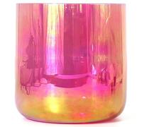Bol chantant en cristal coloré 440 Hz 15,2 cm avec maillet en daim et joint torique, bol sonore en quartz transparent for chakra du plexus solaire for yoga, méditation et bain sonore