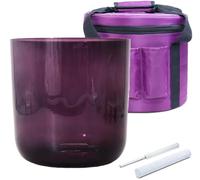 Bol chantant en cristal d'alchimie de quartz avec étui de transport et maillets, bol sonore coloré for l'équilibrage des chakras, méditation de guérison sonore(440Hz,7 inch A Note)