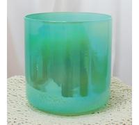 Bol chantant en cristal de chakra de quartz avec maillet en daim et joint torique, bol sonore de lumière cosmique d'alchimie for la méditation de yoga et le bain sonore(432Hz,6 inch E Note)