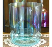 Bol chantant en cristal de chakra de Quartz avec maillet et joint torique, bol sonore clair de couleur bleue for la méditation du bain sonore(440Hz,7 inch C Note)