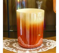 Bol chantant en cristal de chakra de quartz avec maillet et joint torique, bol sonore de couleur orange for la méditation du bain sonore(440Hz,6 inch E Note)