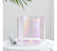 Bol chantant en cristal de chakra de quartz coloré Aurora for la méditation de yoga(6inch E note,440Hz)