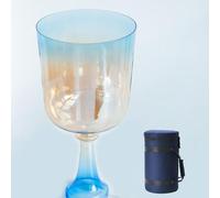 Bol Chantant En Cristal De Méditation De 15 Cm, For La Guérison, La Pleine Conscience, La Méditation, Le Yoga, Les Bains Sonores, Transparent Et Coloré, Avec Étui De Transpor(A4 tone,440hz)