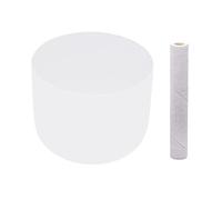 Bol chantant en cristal de quartz blanc mat, 20 cm, avec joint torique et maillet, pour thérapie sonore, méditation, prière, yoga, soulagement du stress, 432 à 440 Hz