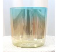 Bol chantant en cristal de quartz coloré for le chakra de l'équilibre du bain sonore, livré avec maillet et joint torique(440Hz,8 inch D Note)