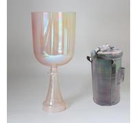 Bol Chantant En Cristal De Quartz Transparent Avec Manche Cosmic Light De 15 Cm, For Méditation, Guérison Des Chakras, Thérapie Sonore, Yoga, Avec Marteau De Percussion Et Sac À Dos(G4 tone,432hz)