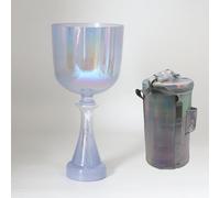 Bol Chantant En Cristal De Quartz Transparent Avec Poignée Cosmic Light De 15 Cm, Design Éblouissant Et Coloré, For La Méditation Et La Guérison Sonore.(G4 tone,440hz)