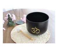 Bol chantant en cristal om noir 20 cm