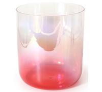 Bol chantant en cristal transparent 432 Hz 6 pouces F Note for yoga, méditation et bain sonore, bol sonore à quartz de couleur rouge chakra du cœur avec maillet en daim et joint torique