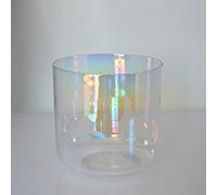 Bol chantant en cristal transparent avec étuis de transport robustes, maillet en daim et joint torique en soie, bol sonore Chakra for la méditation de yoga et la guérison par le son (Color : 8Inch F