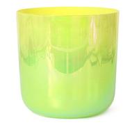 Bol chantant en cristal transparent de couleur verte E Note de 8 pouces avec accessoires(432Hz)
