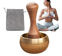Bol chantant - Ensemble de bol chantant d'autorégulation, bol sonore artisanal | Tasse de méditation tibétaine avec maillet en bois, accessoires de yoga pour l'équilibre des chakras et