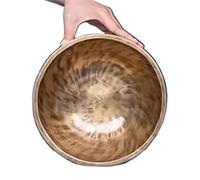 Bol chantant fait à la main épaissi guérison sonore de pleine lune | Bol sonore de pleine lune, méditation Yoga bols chantants guérison(30-31CM)