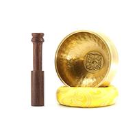 Bol chantant martelé à la main de 8 cm, ensemble de chakras, tapis autocollant en bois for la méditation