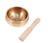 Bol Chantant Népalais Plat, Son Clair, Portable pour Contemplation | Bois et Cuivre, pour Salles D’étude, Enseignants et Pratiquants Spirituels, Se Range Facilement, Or