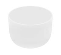 Bol chantant portable 440 Hz en cristal de quartz, 20,3 cm, note F, cœur chakra, bol chantant avec joint torique et maillet - Bol chantant en cristal pour méditation, yoga, conscience, blanc