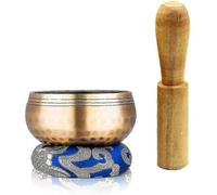 Bol chantant tibétain artisanal de 9,5 cm, avec maillet et coussin, adapté à Elrosa