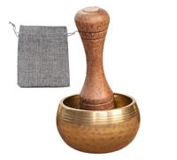 Bol chantant tibétain auto-régulateur, ensemble d'accessoires chantants pour yoga avec maillet en bois (bronze), idéal pour les rassemblements spirituels et l'équilibre des chakras