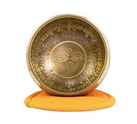 Bol Chantant Tibétain Bol chantant fait main de 9 cm, l'œil du Bouddha, méditation yoga, Songbo, bol sonore, bronze résonnant, nettoyage des oreilles