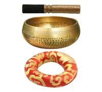 Bol chantant tibétain - Bol sonore fait main pour la méditation, cloches tibétaines avec marteau de coussin pour méditation yoga, chakra, conscience et soulagement du stress