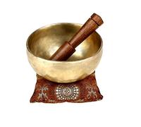 Bol chantant tibétain d'art indien - Fait main - Pour la méditation et la guérison par les vibrations Dia : 4.5 Inch doré