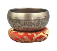 Bol chantant tibétain fait main en laiton, bol zen for la méditation et la relaxation(14cm)