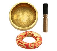 Bol chantant tibétain - Instrument sonore en laiton, vase zen fabriqué à la main, repose-maillet en bois | Ensemble de tonalités de par résonance profonde, outil d'énergie pour équilibrer