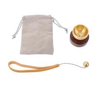 Bol Chantant Tibétain Mini en Laiton, Décoration Sonore Dorée | Ambiance Apaisante, Finition Bois Noyer, Usage Bureau ou Thérapie Sonore, pour Huiles Essentielles et Offrandes
