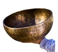 Bol chantant tibétain pleine lune 24 cm Grand bol de méditation Népal fait à la main Son pur