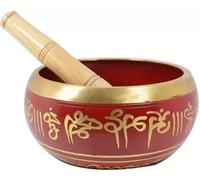 Bol chantant tibétain pour méditation, bols tibétains avec coussin de bol chantant, percuteur 10,2 cm (rouge)